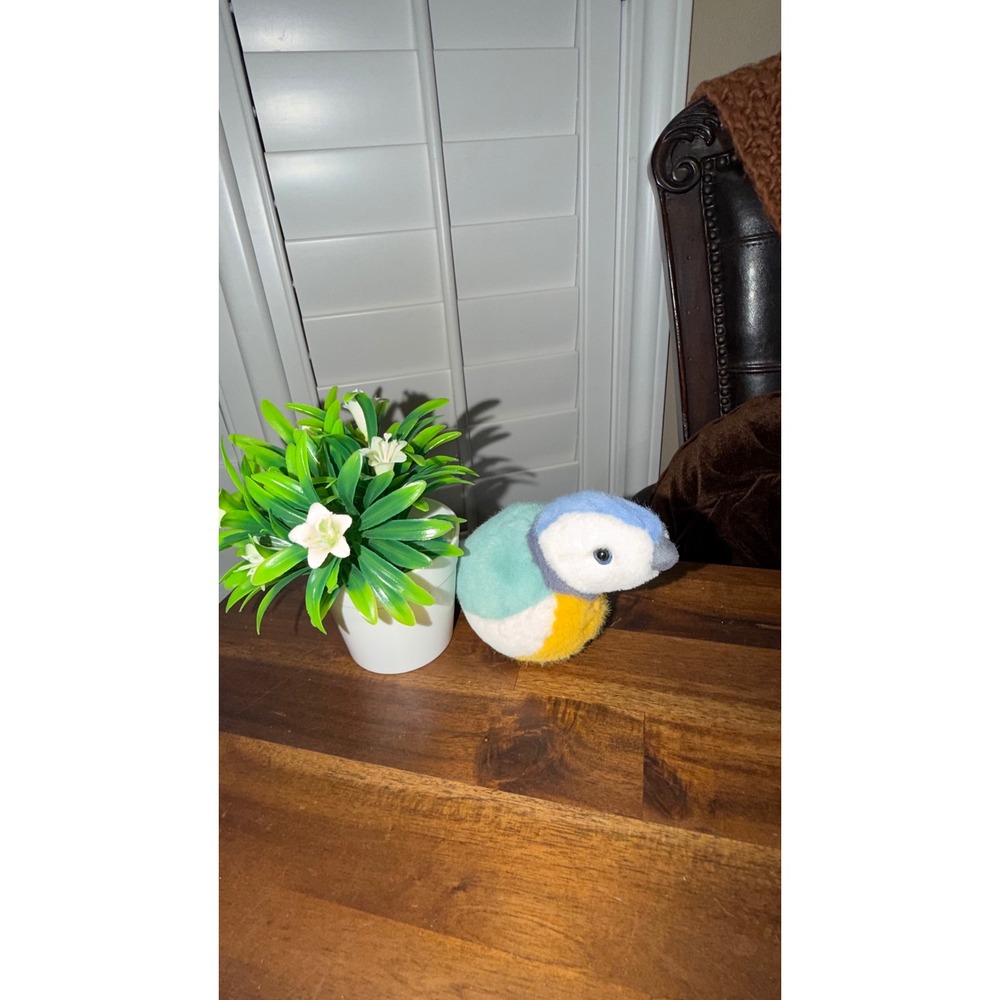 Jellycat London Birdling Blue Tit Plush Stuffed Animal Bird Multi-Color 6 Inch